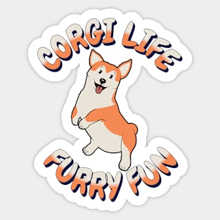 Corgi Life Furry Fun Sticker